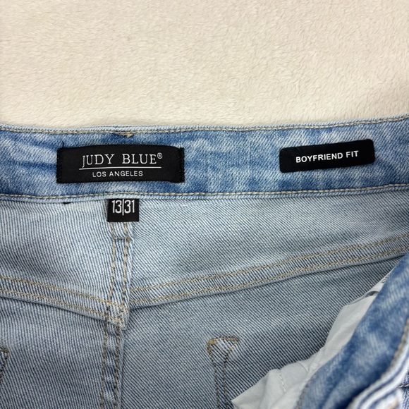 Judy Blue Light Wash Straight Leg Jeans "Star Bright" Boyfriend Size 13/31 - Picture 5 of 7